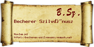 Becherer Szilvánusz névjegykártya